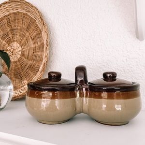 Vintage two-sided condiment bowl